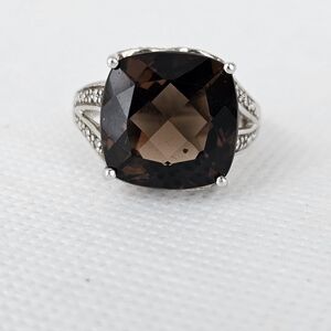 Perfect Brown For Fall. Smoky Topaz Sterling Silver Ring Size 7